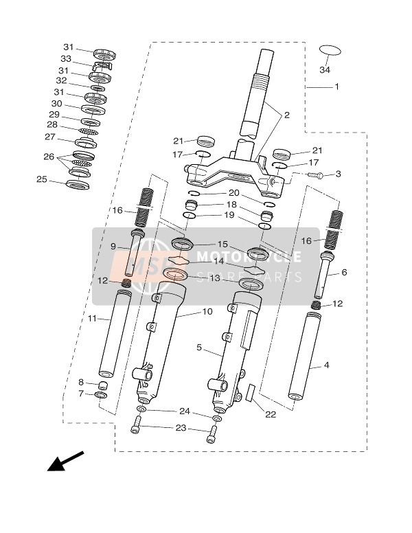 Yamaha EW50 SLIDER 2003 Front Fork for a 2003 Yamaha EW50 SLIDER